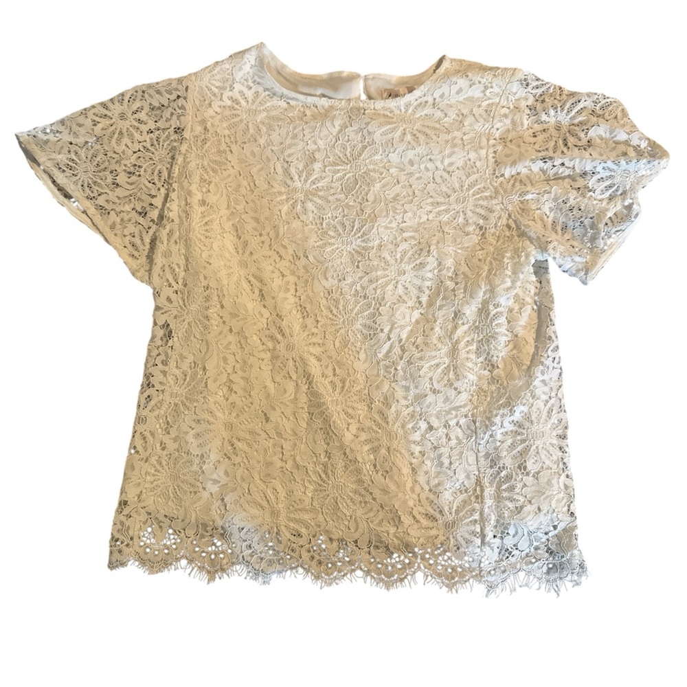 Nanette Nanette Lepore Ivory Floral Lace Top